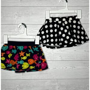 Jumping beans skorts fish print/black polka dot toddler girls' size 2T/24 months